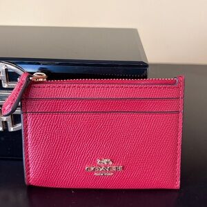 Coach Cherry Red Leather Coin Pouch